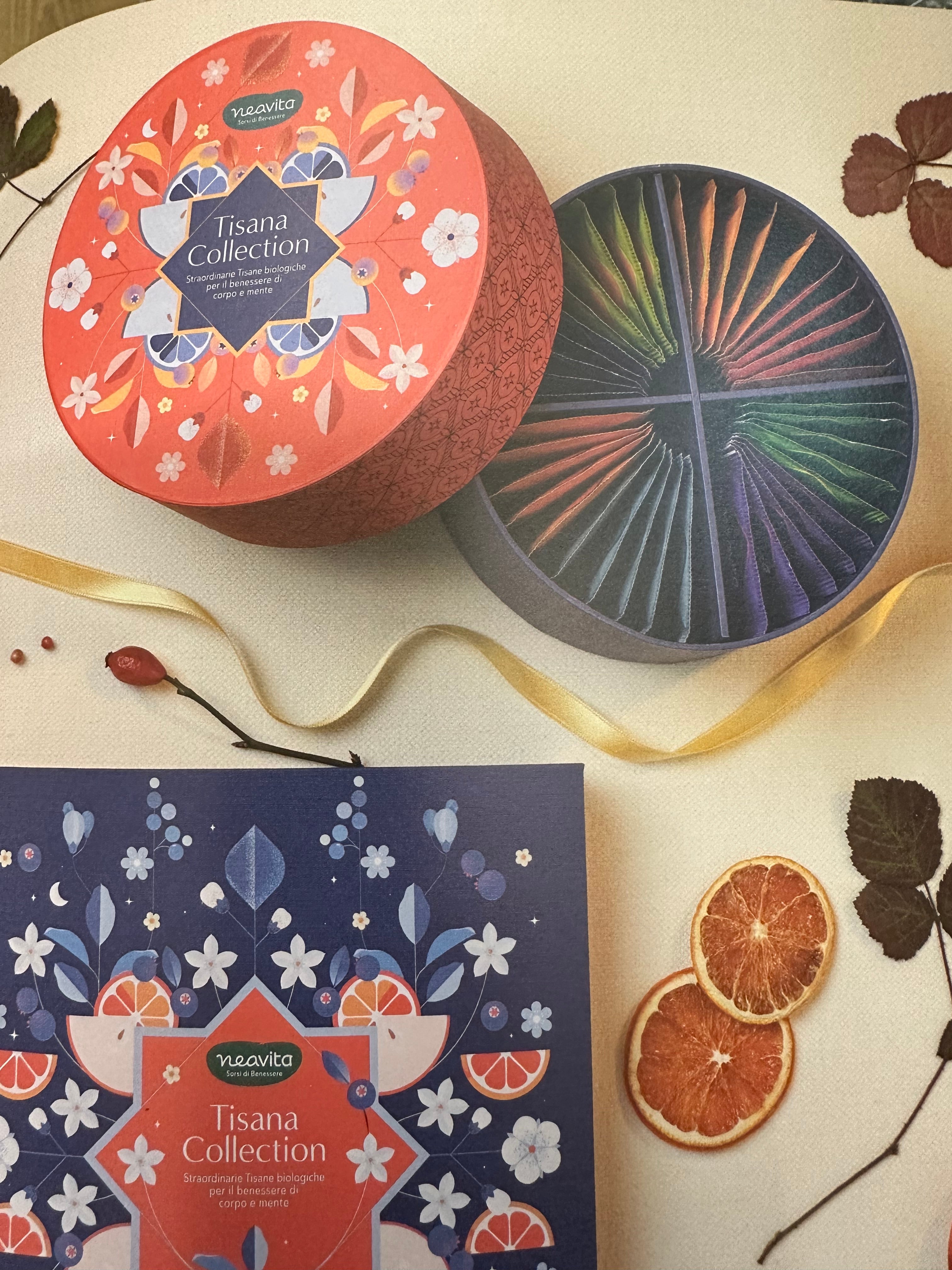 Cofanetto tondo rosso con 40infusi misti