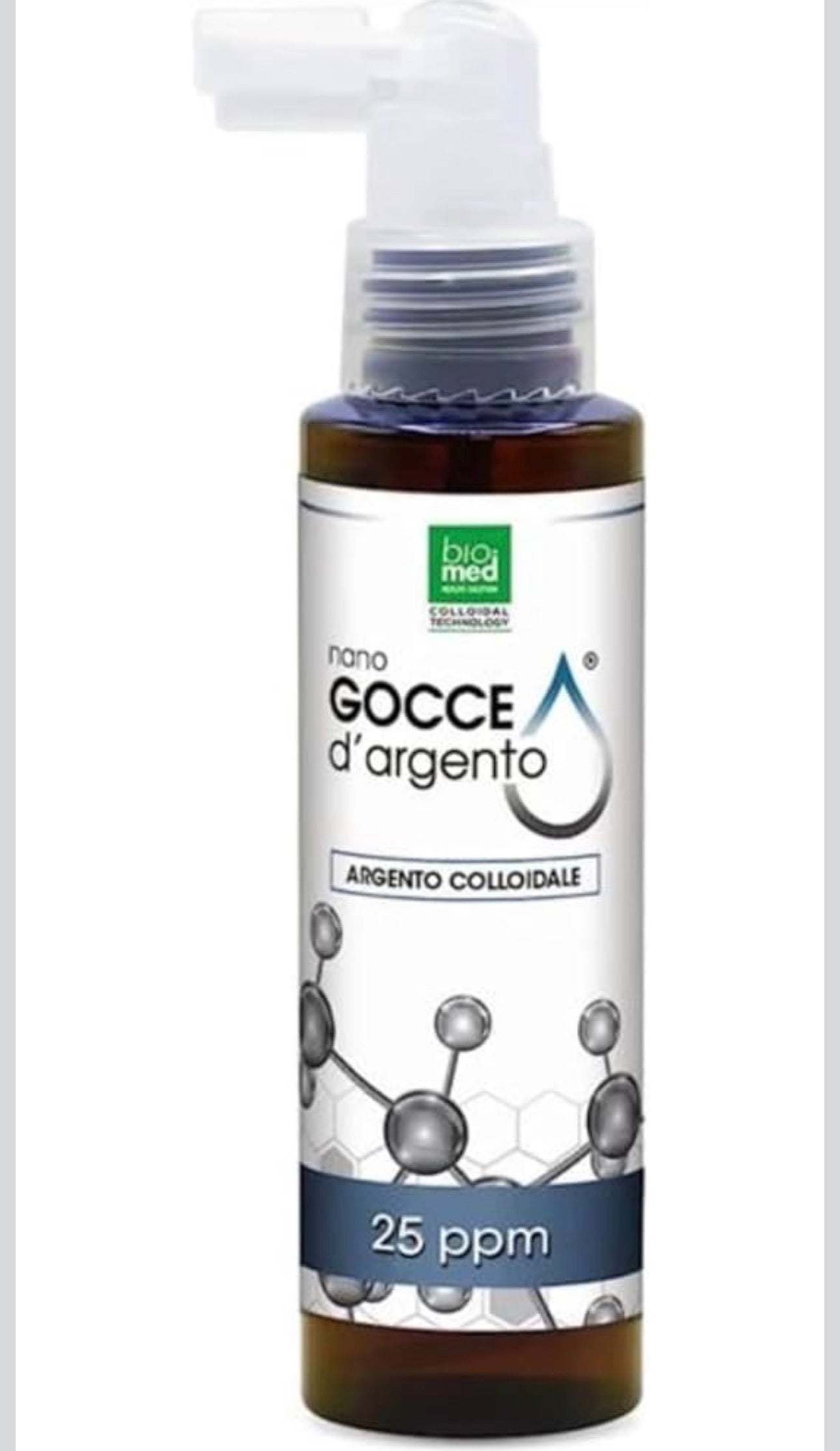 💎 Biomed Argento Colloidale 25 ppm – Spray Puro per Uso Quotidiano e Veterinario